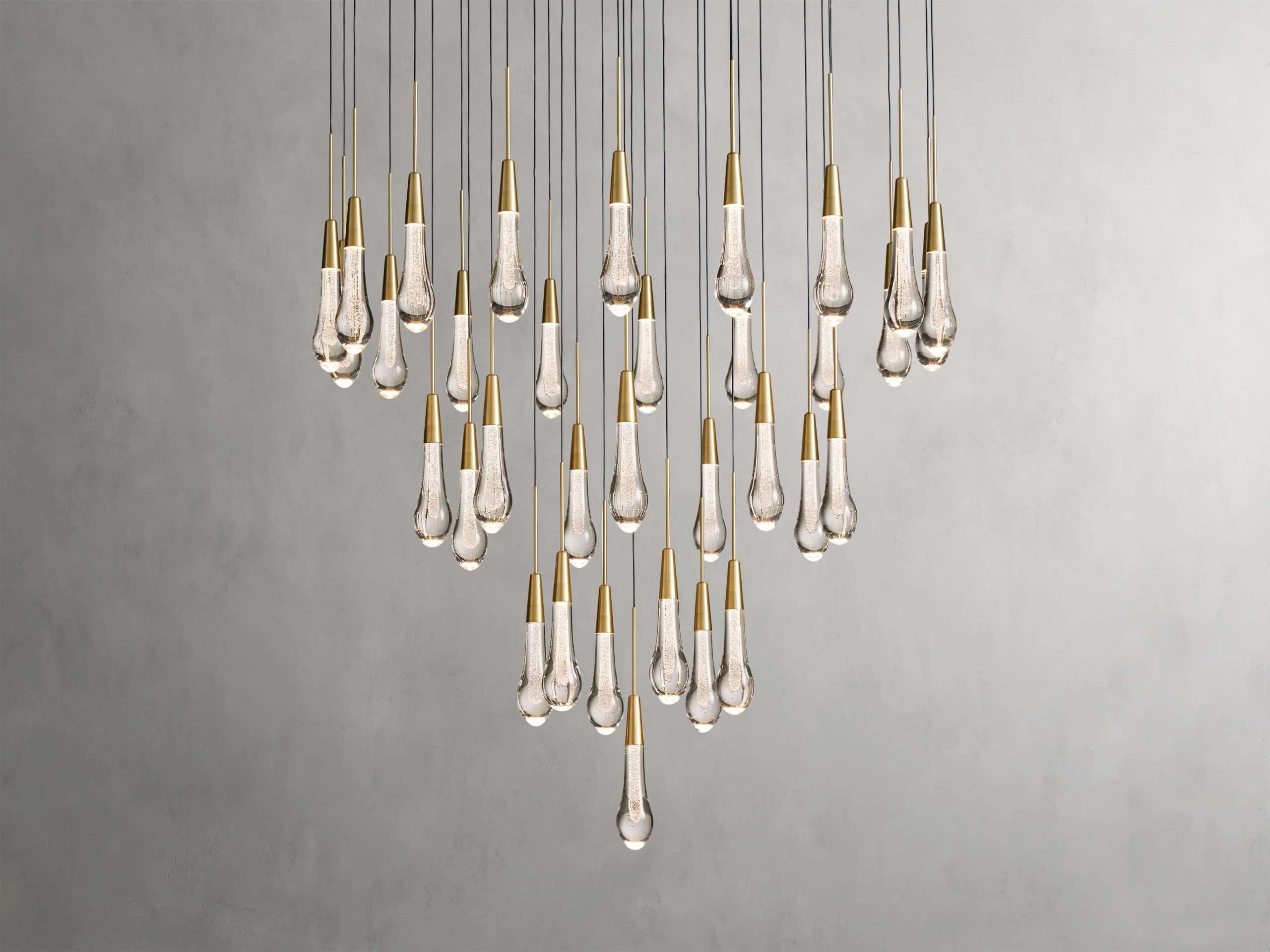 Solitaire Raindrop Round Chandelier – Modern Crystal Round Lighting Fixture - View 14