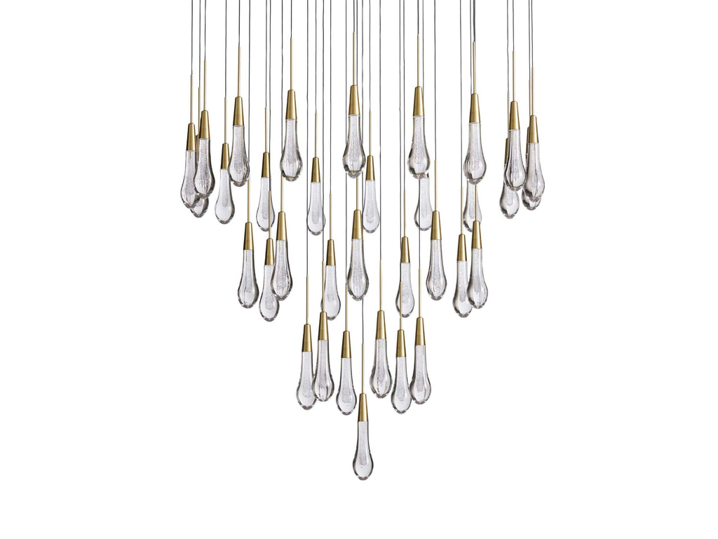 Solitaire Raindrop Round Chandelier – Modern Crystal Round Lighting Fixture - View 22