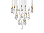 Solitaire Raindrop Round Chandelier – Modern Crystal Round Lighting Fixture - View 22