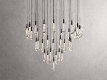 Solitaire Raindrop Round Chandelier – Modern Crystal Round Lighting Fixture - View 24