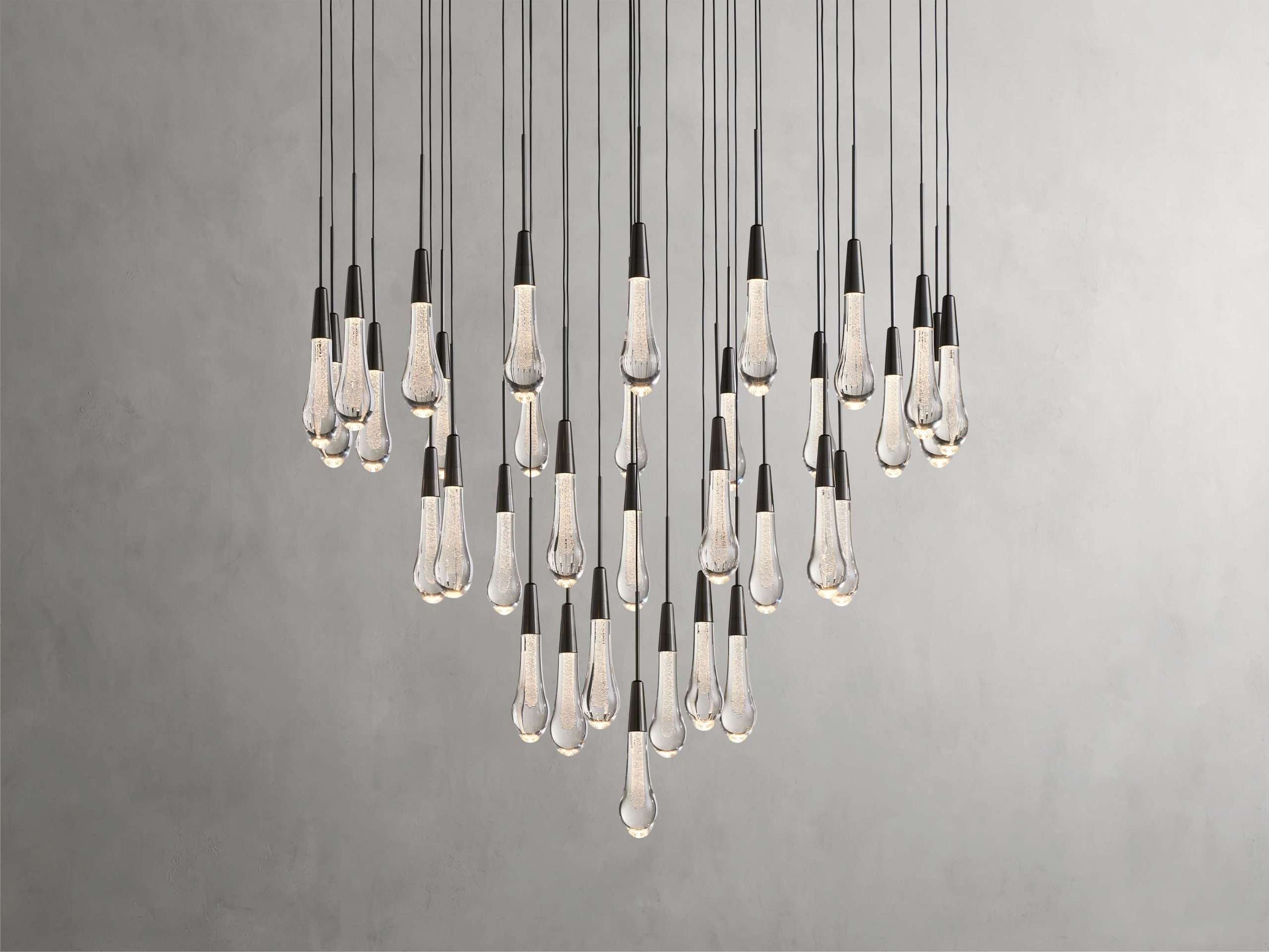 Solitaire Raindrop Round Chandelier – Modern Crystal Round Lighting Fixture - View 24