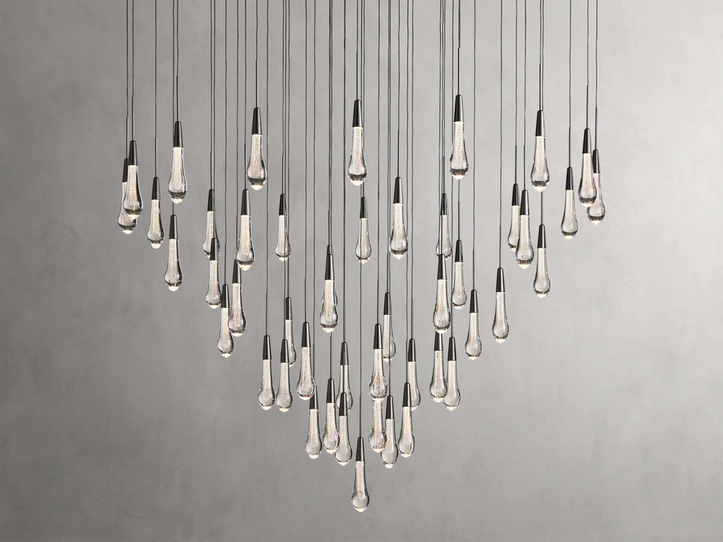Solitaire Raindrop Round Chandelier – Modern Crystal Round Lighting Fixture - View 33