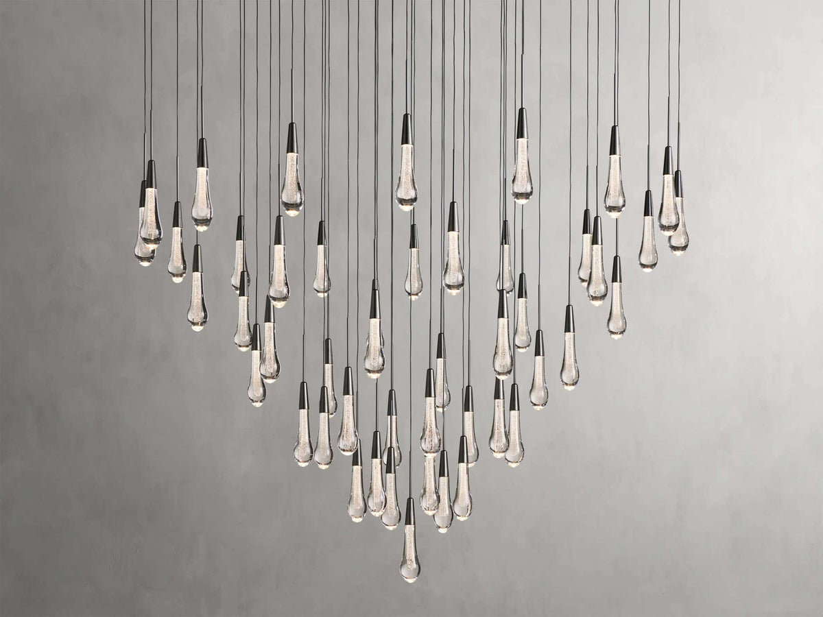 Solitaire Raindrop Round Chandelier – Modern Crystal Round Lighting Fixture - View 33