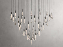 Solitaire Raindrop Round Chandelier – Modern Crystal Round Lighting Fixture - View 33