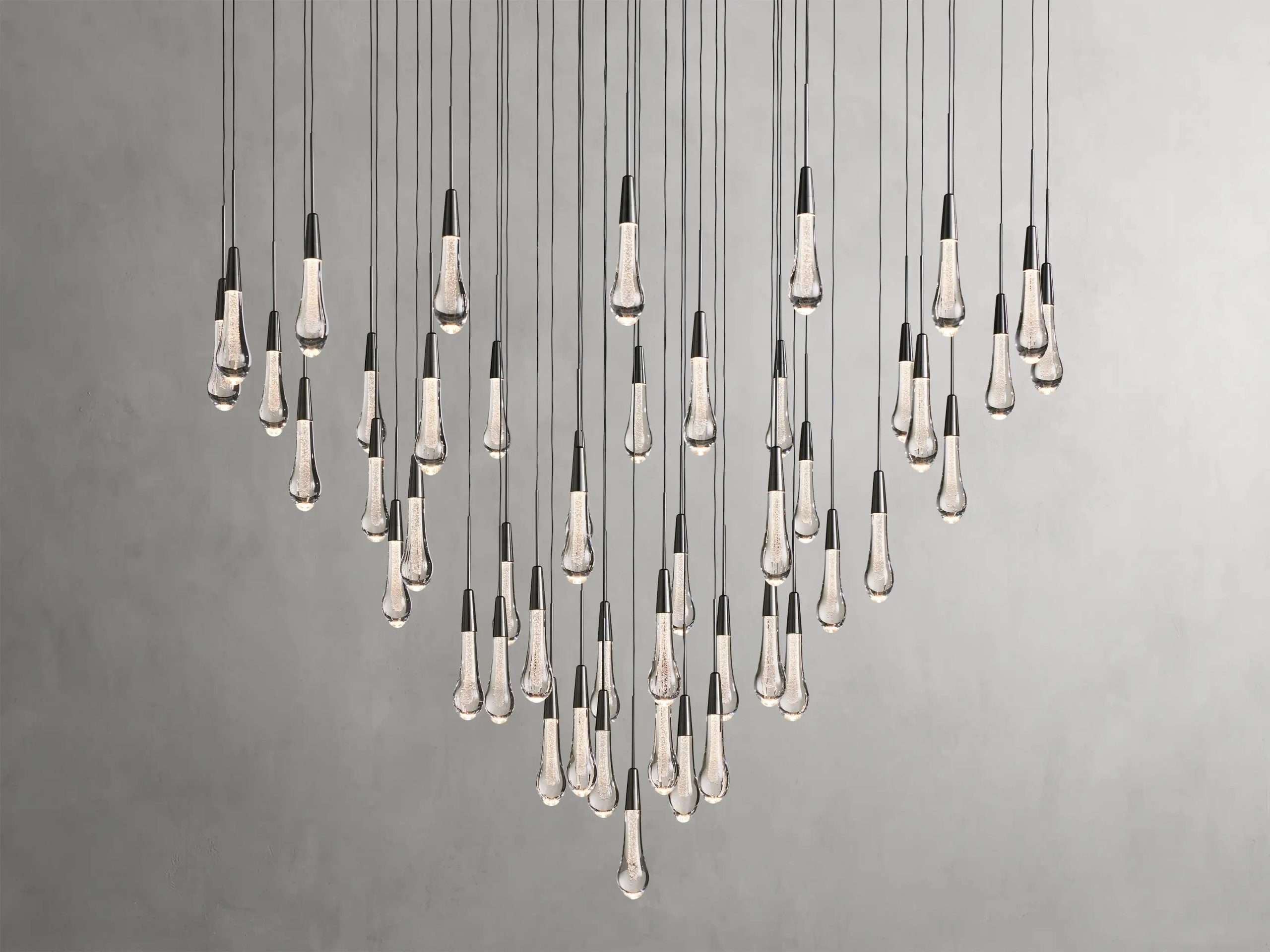 Solitaire Raindrop Round Chandelier – Modern Crystal Round Lighting Fixture - View 33