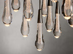 Solitaire Raindrop Round Chandelier – Modern Crystal Round Lighting Fixture - View 11