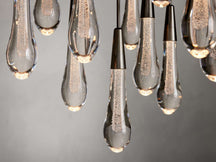 Solitaire Raindrop Round Chandelier – Modern Crystal Round Lighting Fixture - View 11