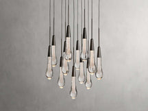 Solitaire Raindrop Round Chandelier – Modern Crystal Round Lighting Fixture - View 23
