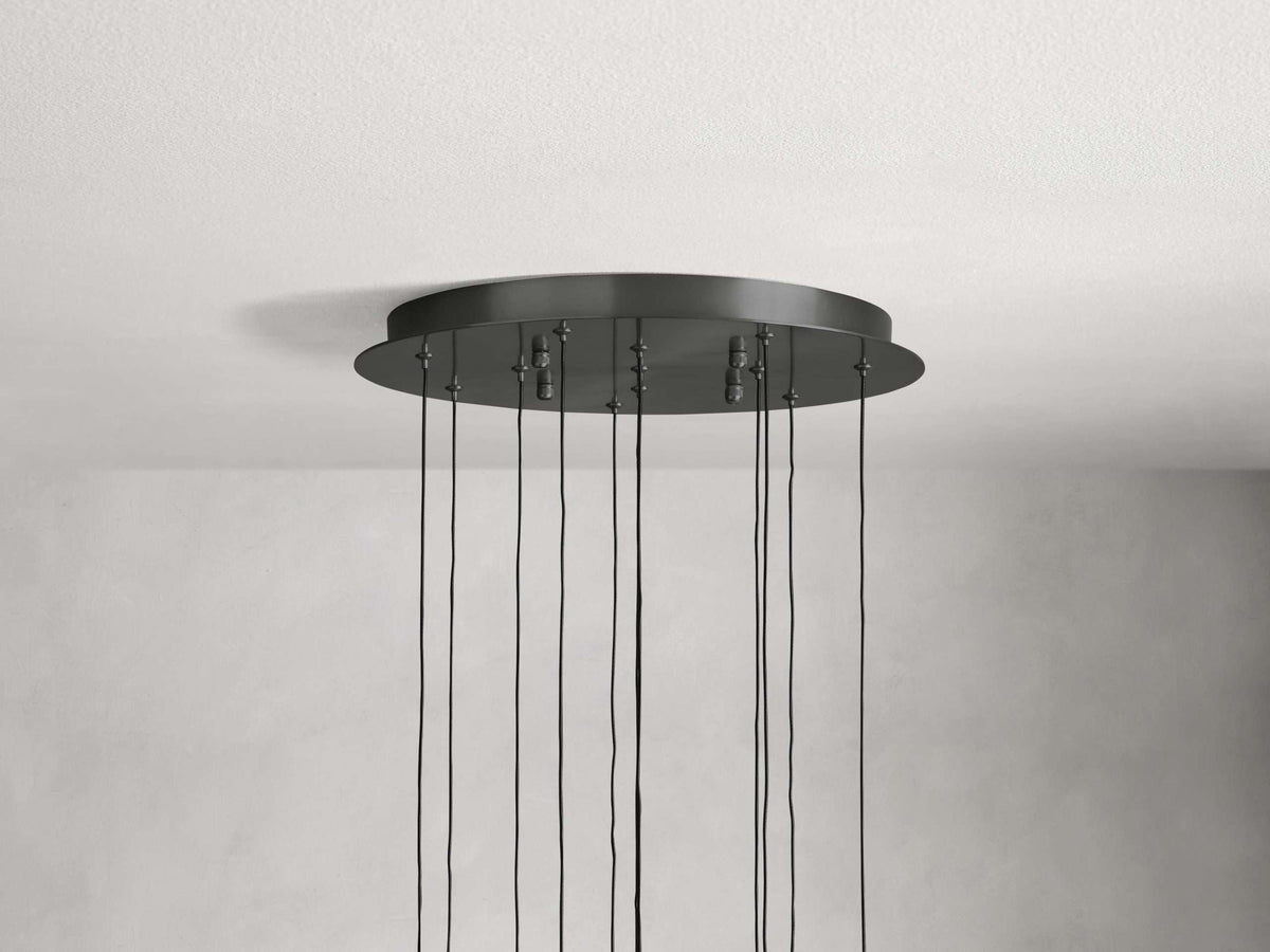Solitaire Raindrop Round Chandelier – Modern Crystal Round Lighting Fixture - View 12