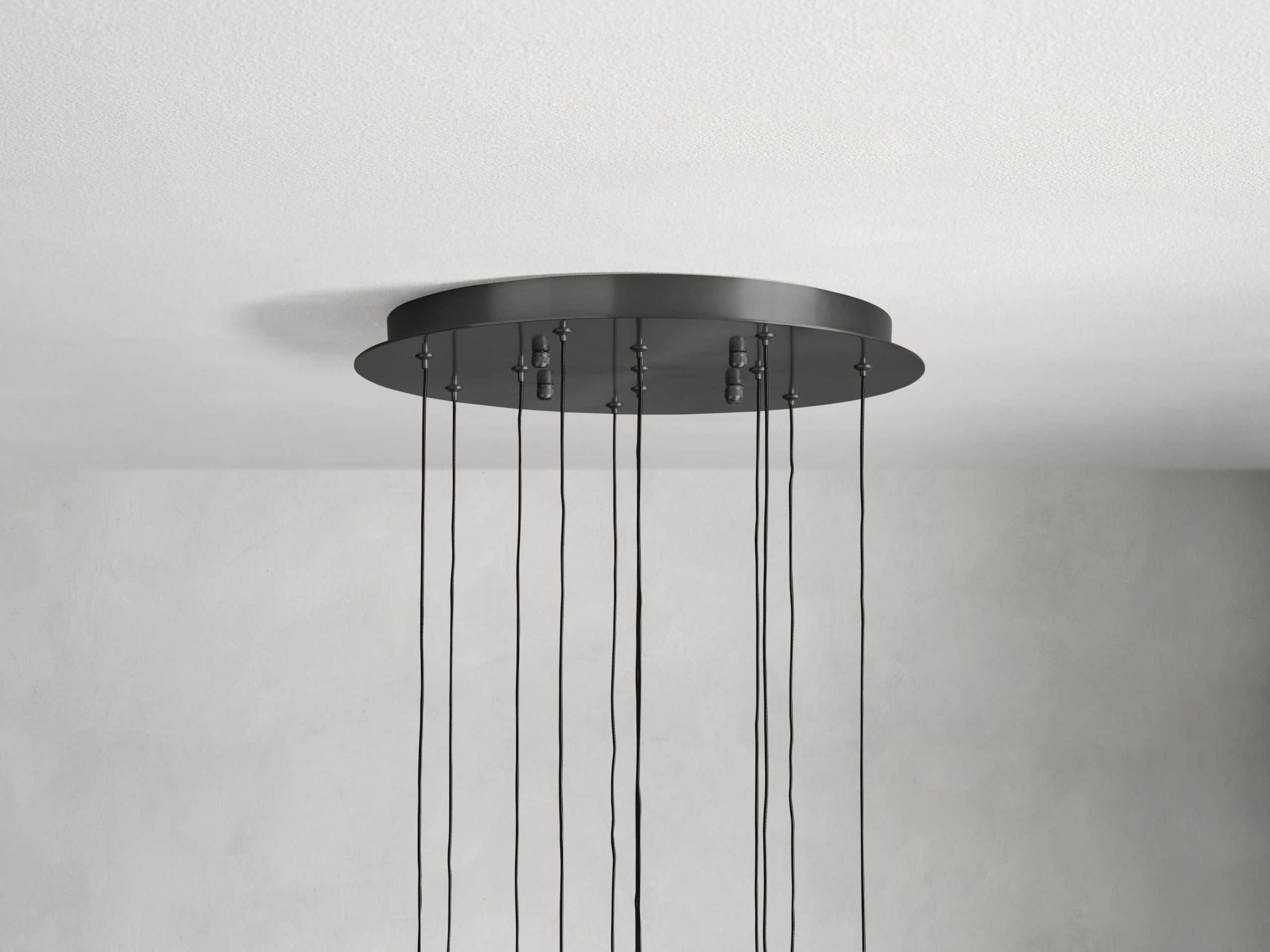Solitaire Raindrop Round Chandelier – Modern Crystal Round Lighting Fixture - View 12