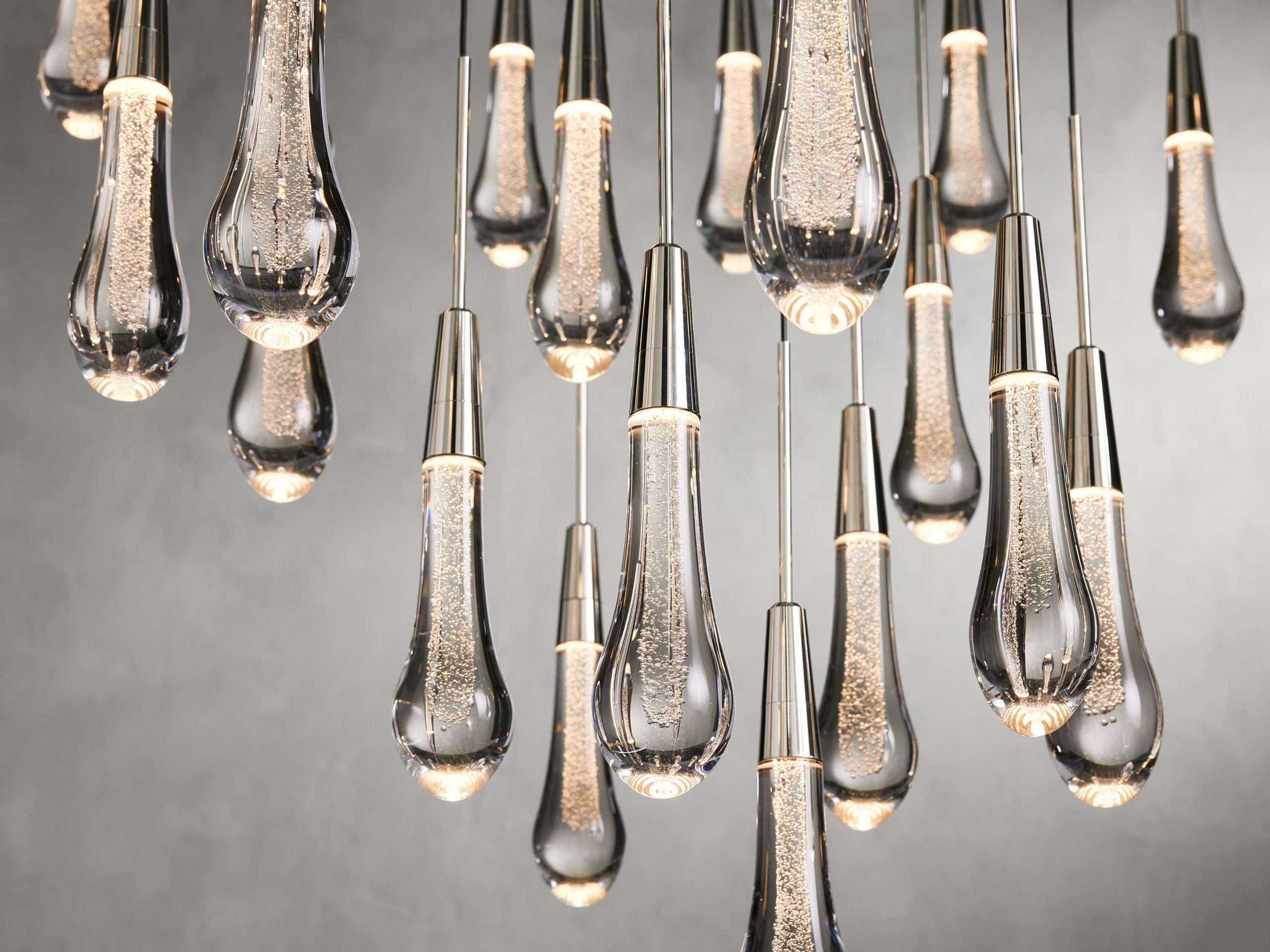 Solitaire Raindrop Round Chandelier – Modern Crystal Round Lighting Fixture - View 26