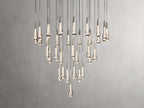 Solitaire Raindrop Round Chandelier – Modern Crystal Round Lighting Fixture - View 25