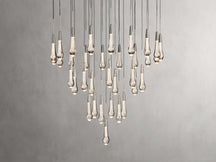 Solitaire Raindrop Round Chandelier – Modern Crystal Round Lighting Fixture - View 25