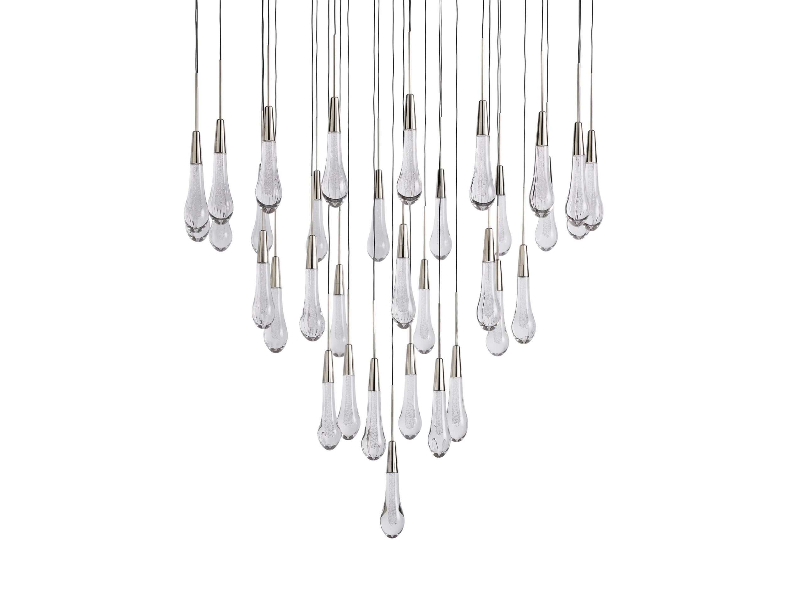 Solitaire Raindrop Round Chandelier – Modern Crystal Round Lighting Fixture
