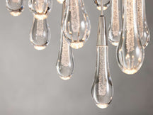 Solitaire Raindrop Round Chandelier – Modern Crystal Round Lighting Fixture - View 10
