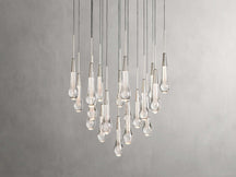 Solitaire Raindrop Round Chandelier – Modern Crystal Round Lighting Fixture - View 28