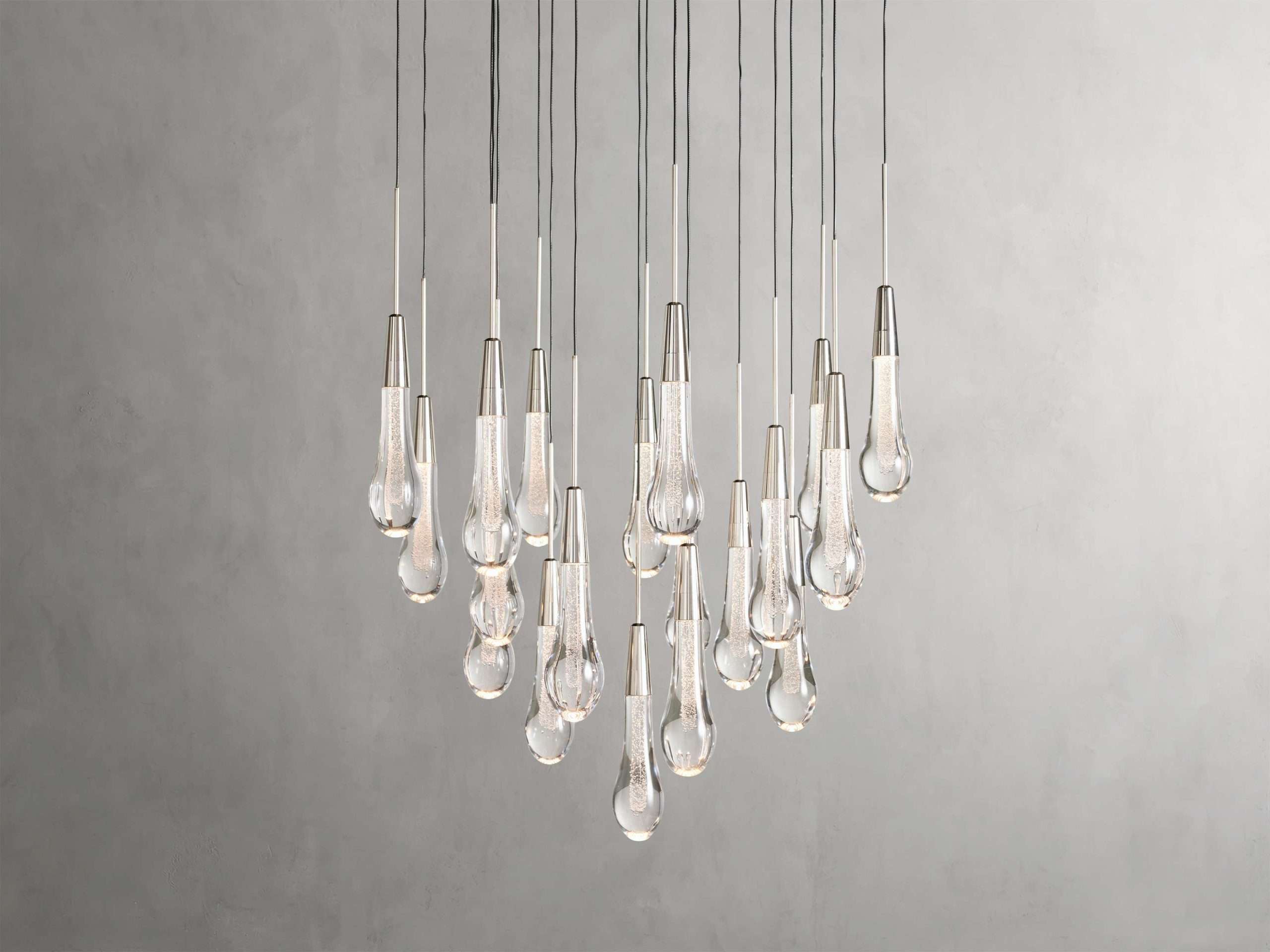 Solitaire Raindrop Round Chandelier – Modern Crystal Round Lighting Fixture - View 28