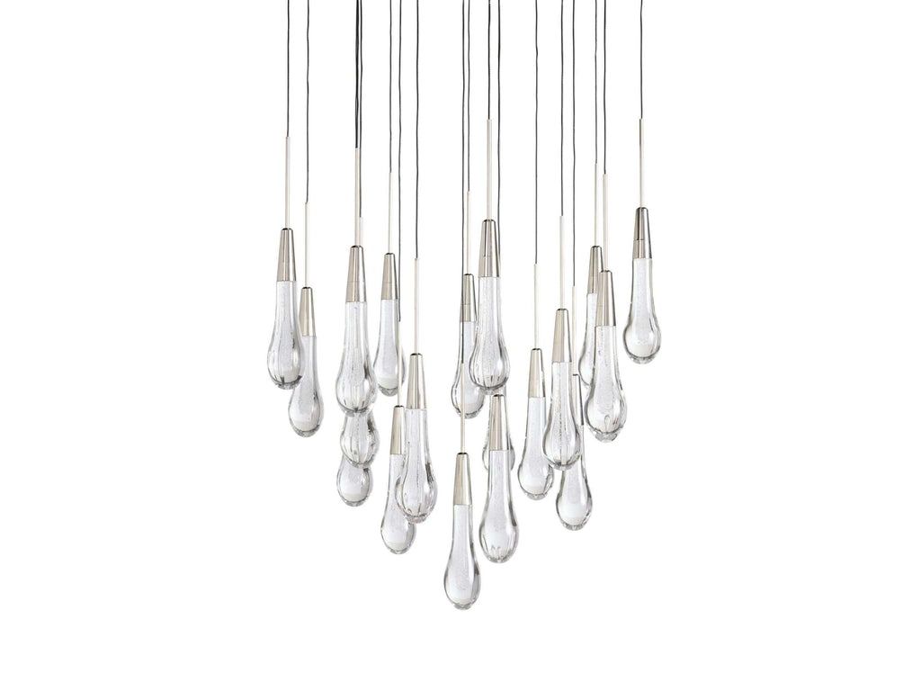 Solitaire Raindrop Round Chandelier – Modern Crystal Round Lighting Fixture - View 29