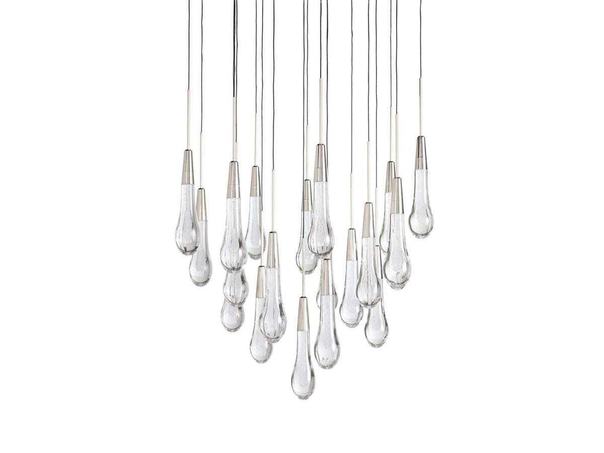 Solitaire Raindrop Round Chandelier – Modern Crystal Round Lighting Fixture - View 29