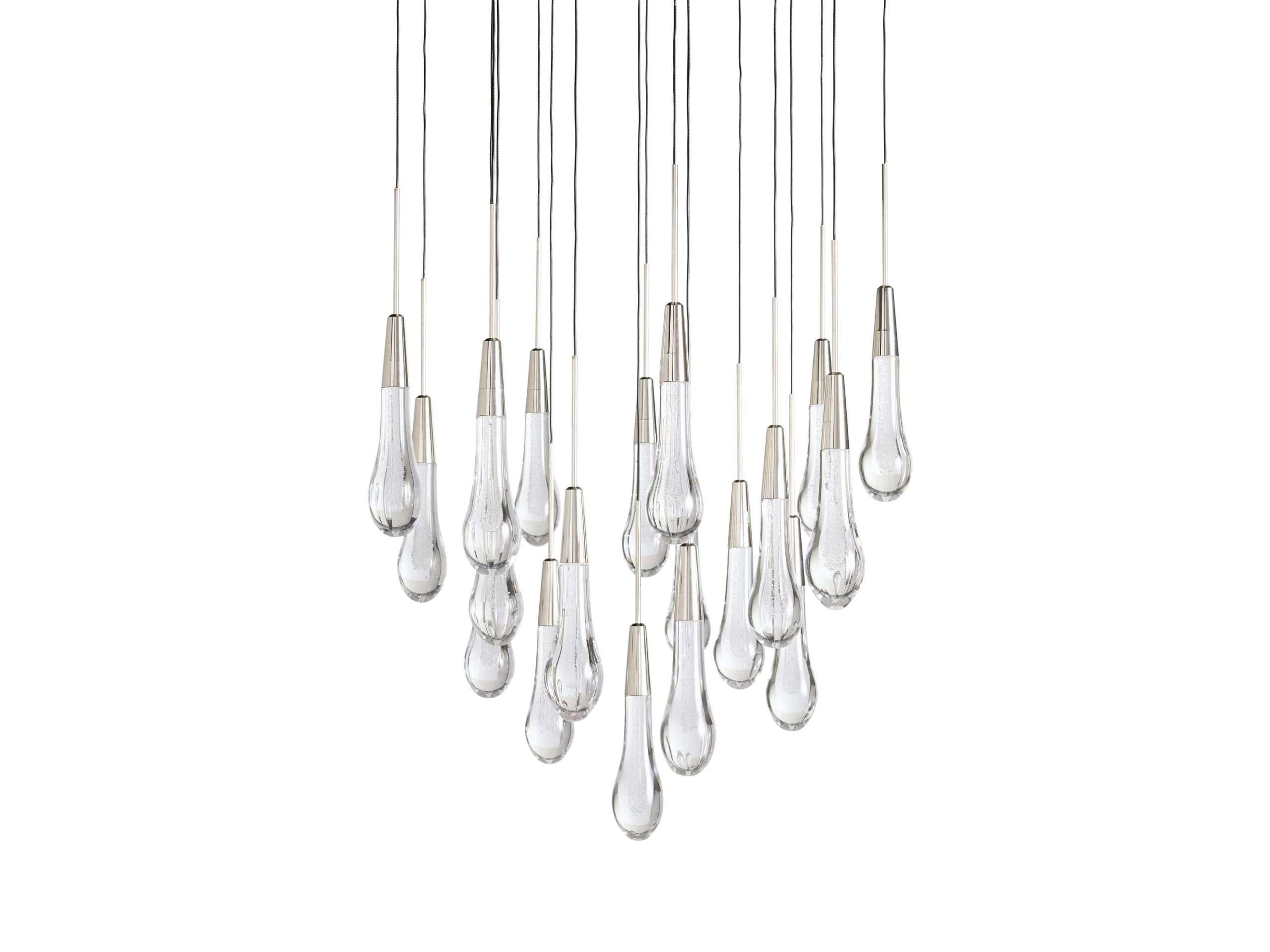Solitaire Raindrop Round Chandelier – Modern Crystal Round Lighting Fixture - View 29