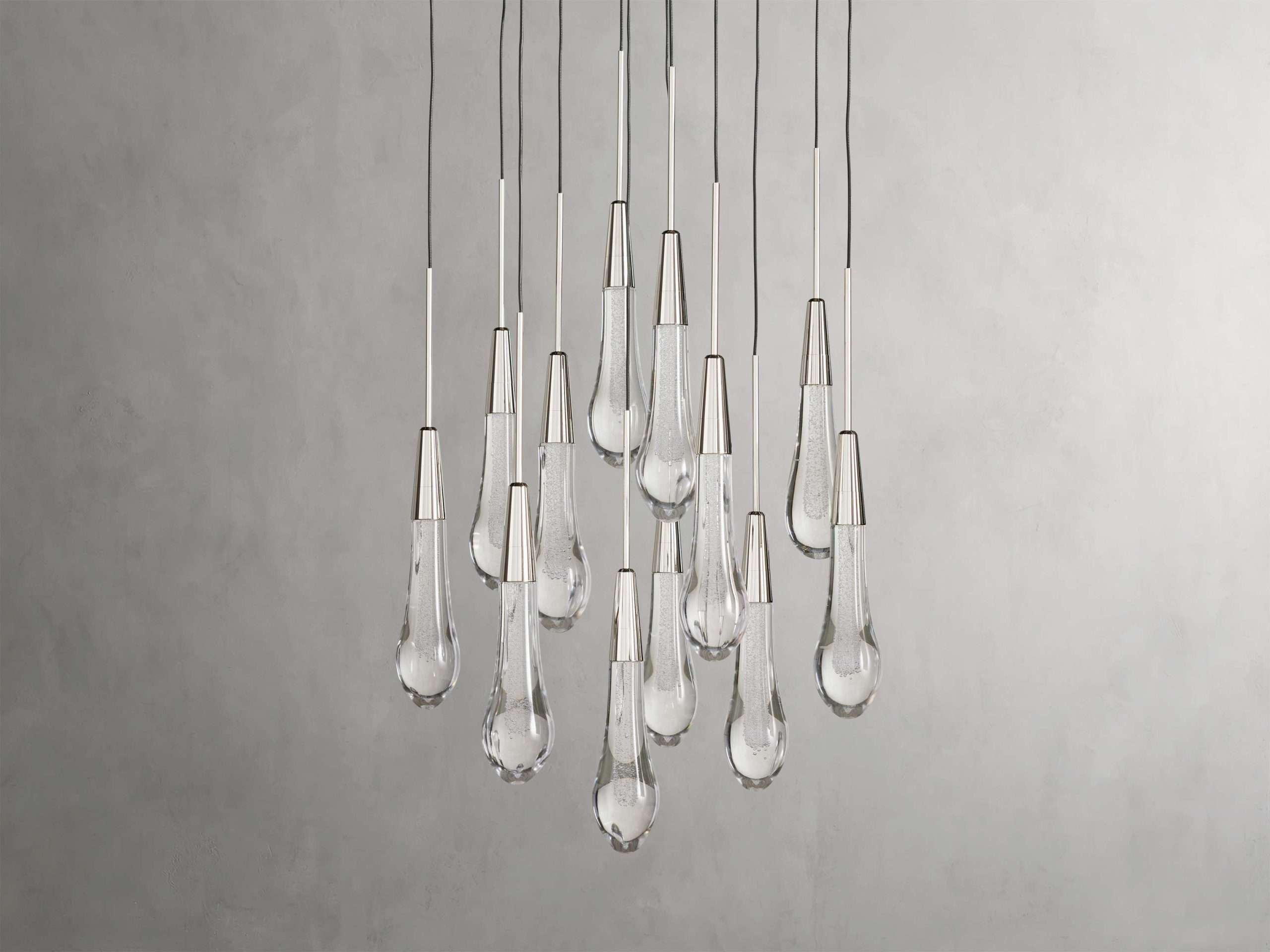 Solitaire Raindrop Round Chandelier – Modern Crystal Round Lighting Fixture