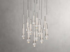 Solitaire Raindrop Round Chandelier – Modern Crystal Round Lighting Fixture - View 27
