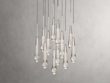 Solitaire Raindrop Round Chandelier – Modern Crystal Round Lighting Fixture - View 27