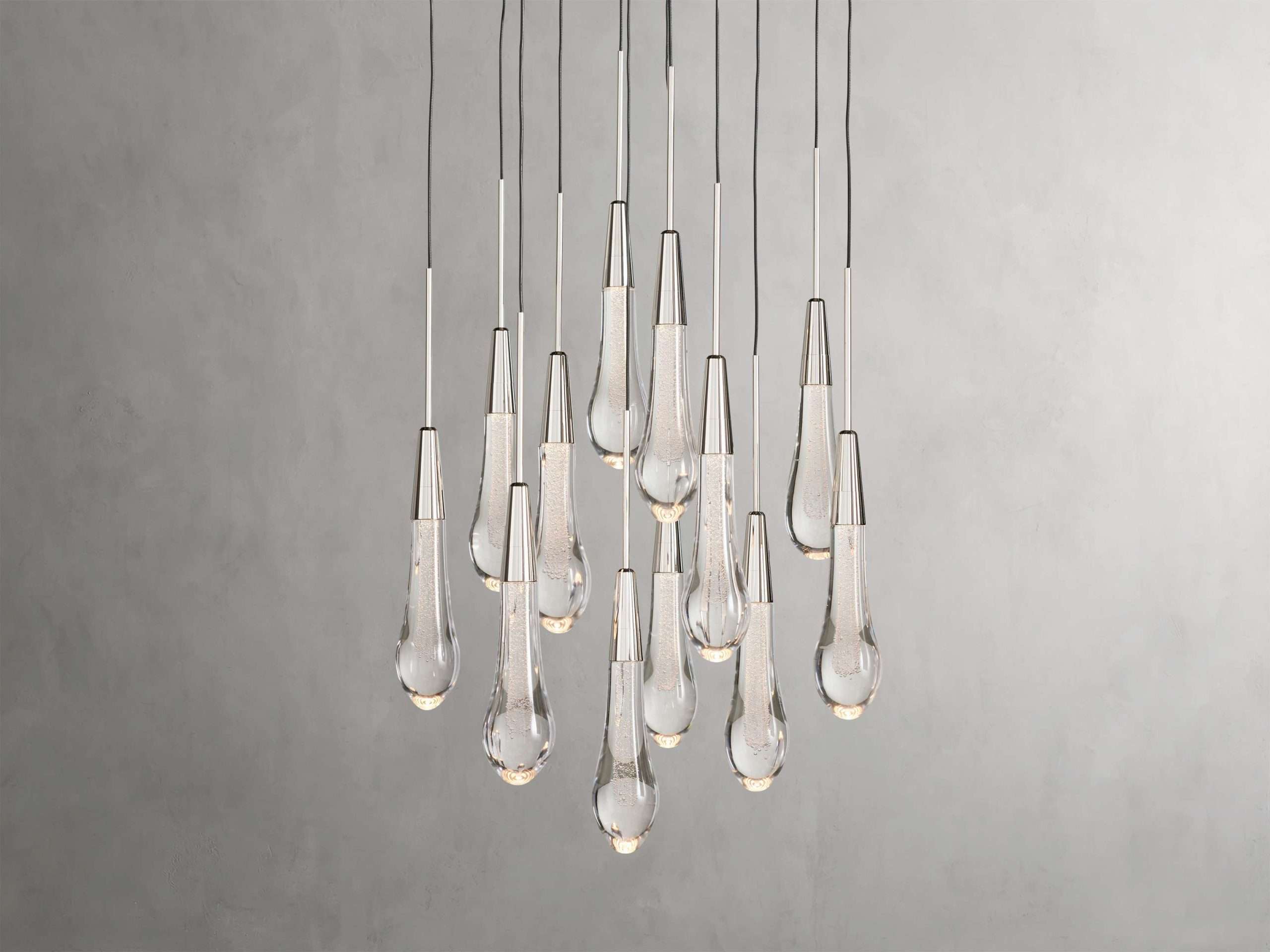 Solitaire Raindrop Round Chandelier – Modern Crystal Round Lighting Fixture - View 27