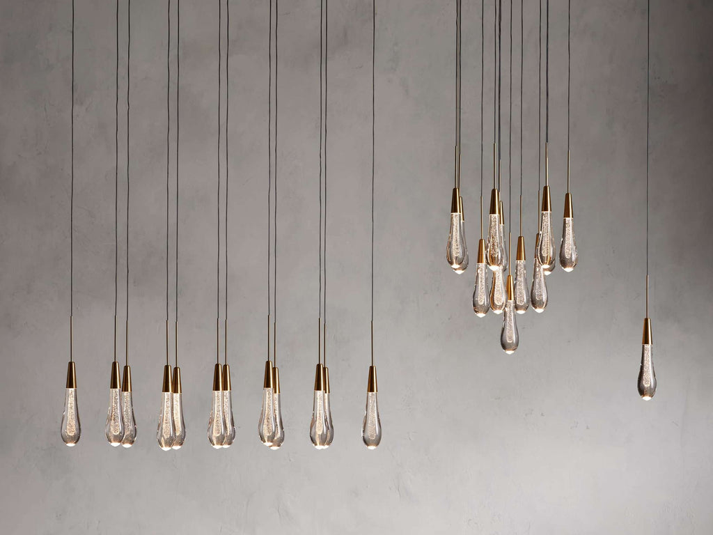 Solitaire Raindrop Round Chandelier – Modern Crystal Round Lighting Fixture - View 18
