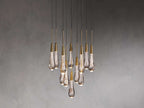 Solitaire Raindrop Round Chandelier – Modern Crystal Round Lighting Fixture - View 13