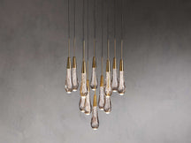 Solitaire Raindrop Round Chandelier – Modern Crystal Round Lighting Fixture - View 13