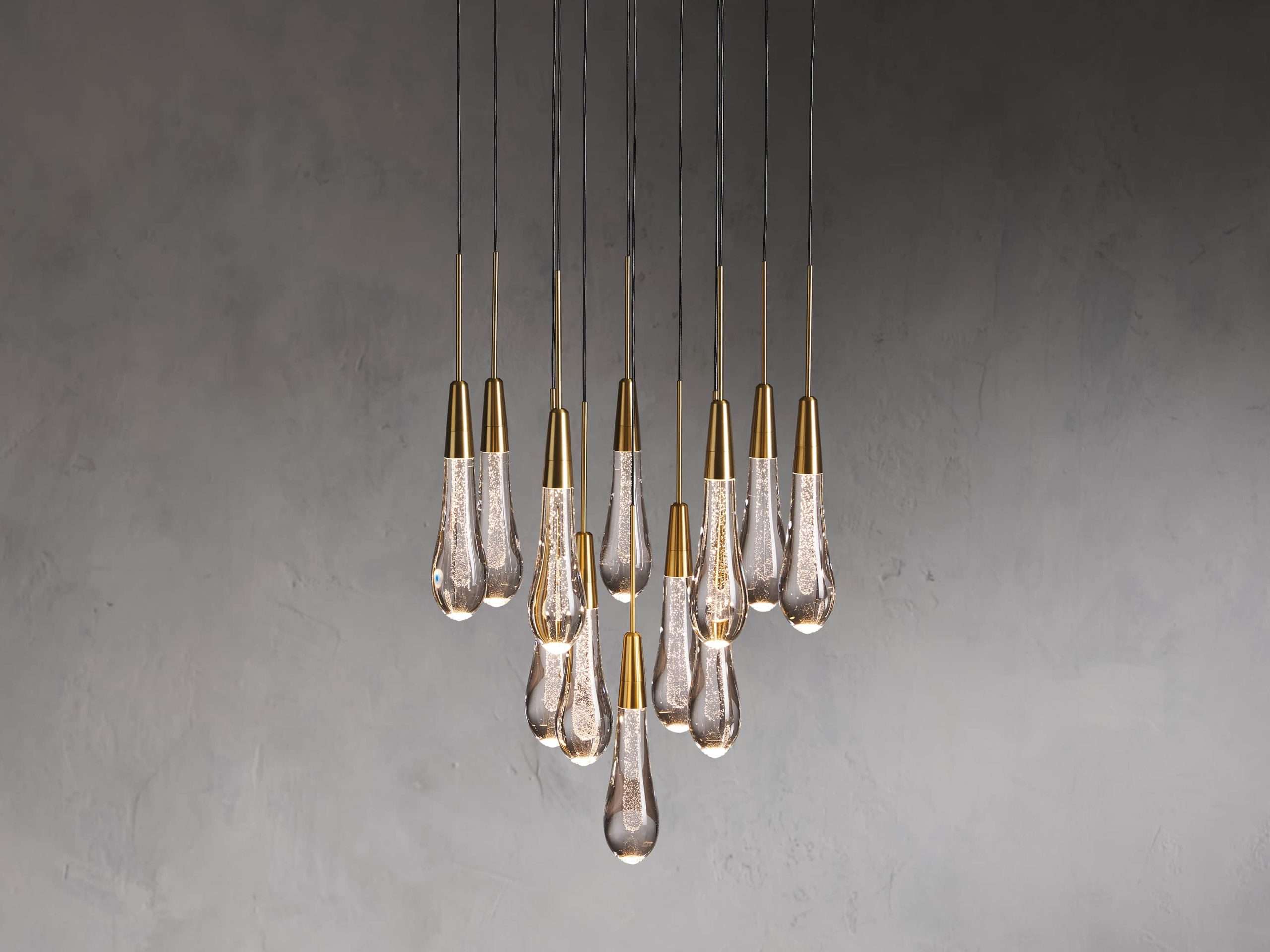 Solitaire Raindrop Round Chandelier – Modern Crystal Round Lighting Fixture - View 13