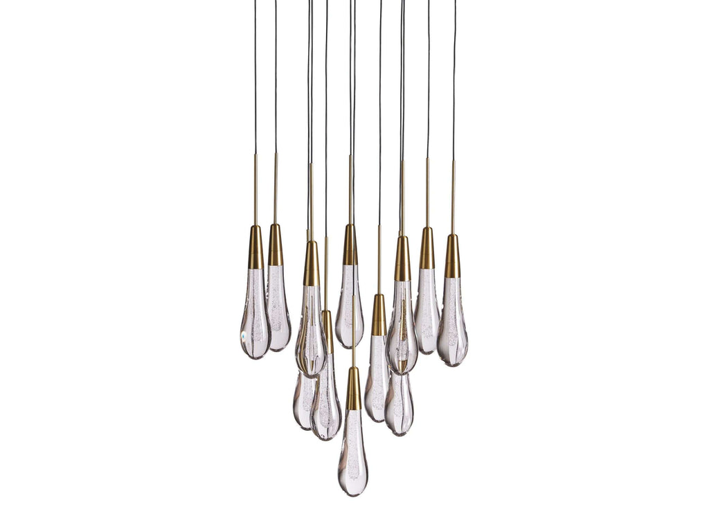 Solitaire Raindrop Round Chandelier – Modern Crystal Round Lighting Fixture - View 17
