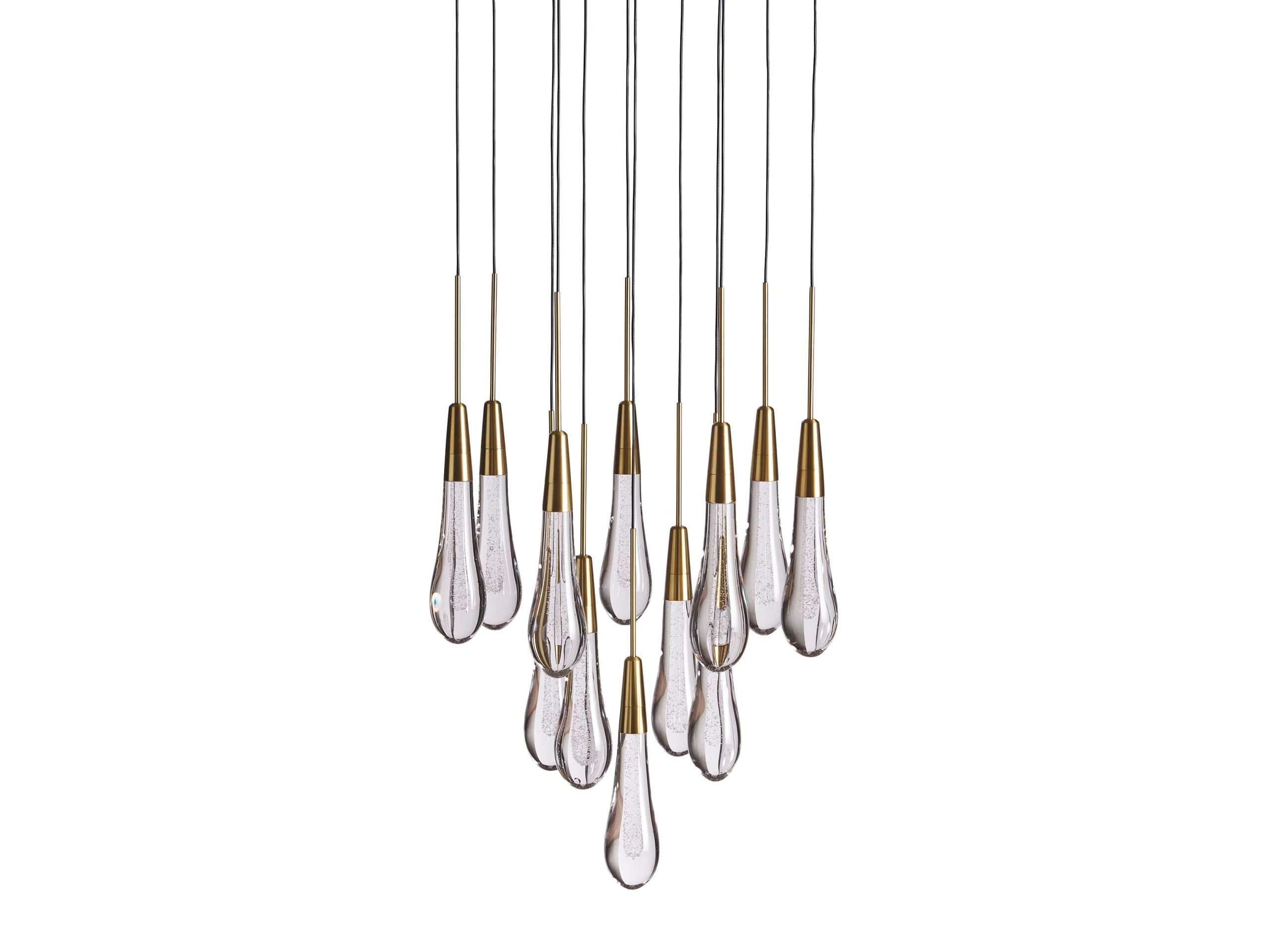 Solitaire Raindrop Round Chandelier – Modern Crystal Round Lighting Fixture - View 17