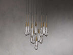 Solitaire Raindrop Round Chandelier – Modern Crystal Round Lighting Fixture - View 16