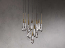 Solitaire Raindrop Round Chandelier – Modern Crystal Round Lighting Fixture - View 16