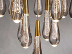 Solitaire Raindrop Round Chandelier – Modern Crystal Round Lighting Fixture - View 8