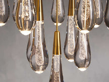 Solitaire Raindrop Round Chandelier – Modern Crystal Round Lighting Fixture - View 8