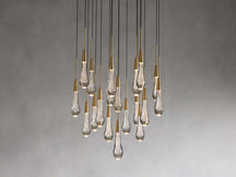 Solitaire Raindrop Round Chandelier – Modern Crystal Round Lighting Fixture - View 19