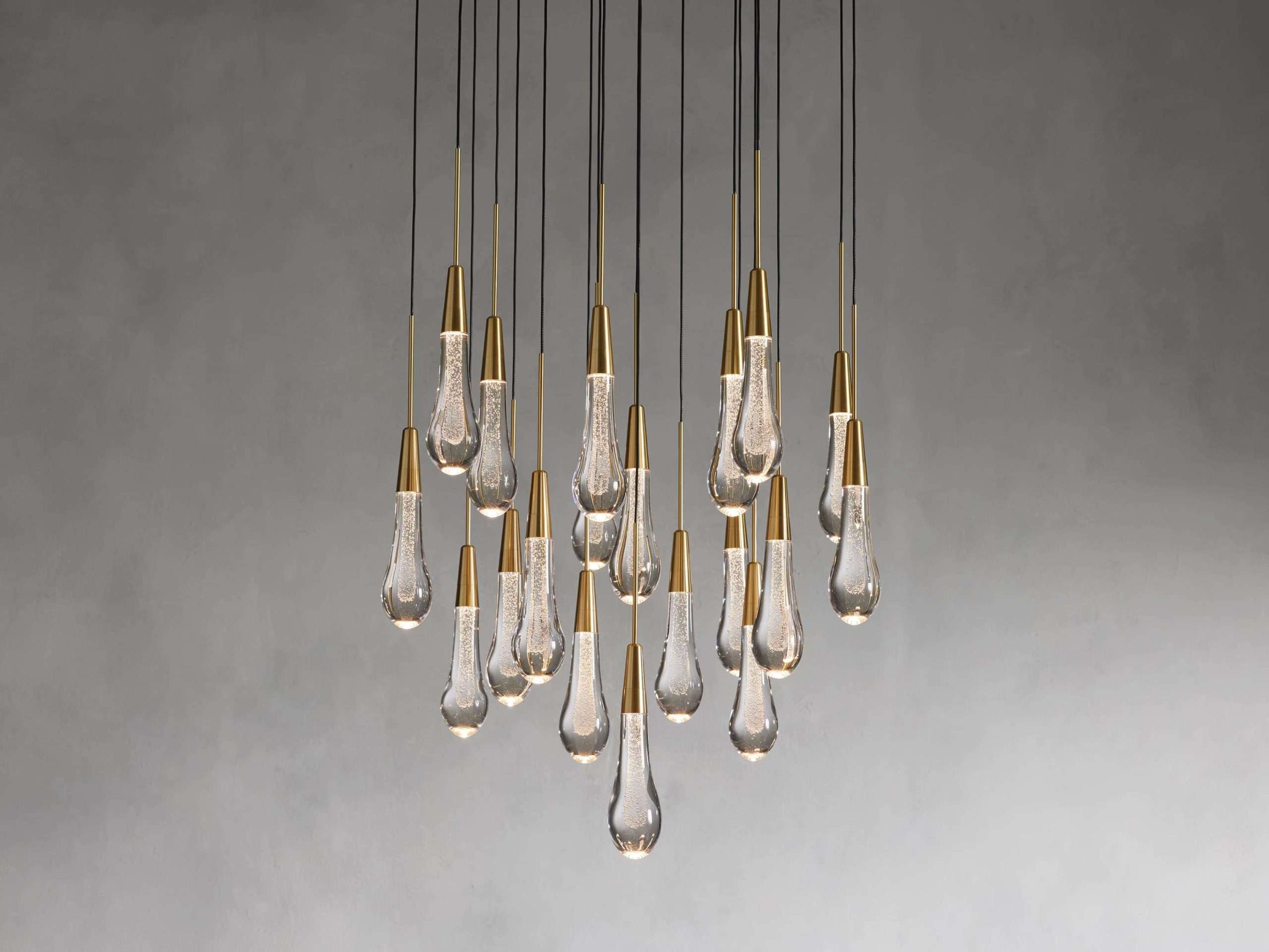 Solitaire Raindrop Round Chandelier – Modern Crystal Round Lighting Fixture - View 19