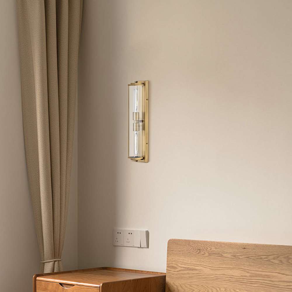 Minimalist Clear Shade Vanity Square Wall Sconce