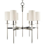 polished nickel glass chandelier