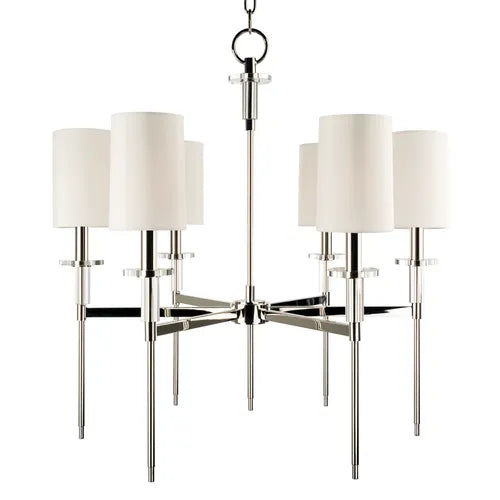 polished nickel glass chandelier
