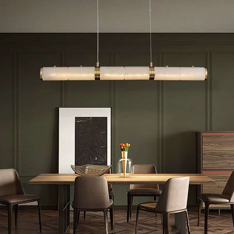 Alabaster Cylindrical Chandelier - View 2