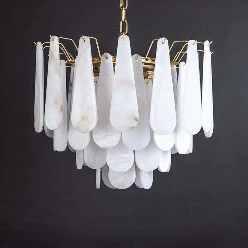 Alabaster Feathery Chandelier | Minimalist Chandelier Styles - View 6