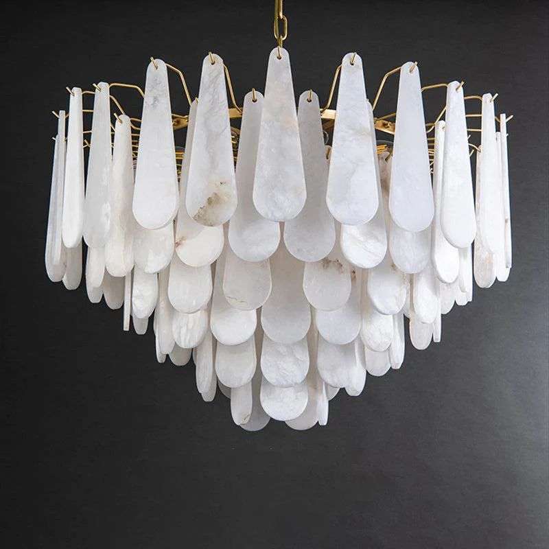 Alabaster Feathery Chandelier | Minimalist Chandelier Styles - View 5