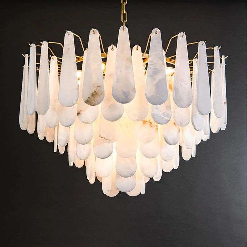 Alabaster Feathery Chandelier | Minimalist Chandelier Styles - View 4