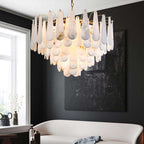 Alabaster Feathery Chandelier | Minimalist Chandelier Styles