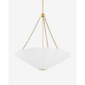 Alana pendant light with aged brass finish and linen shade