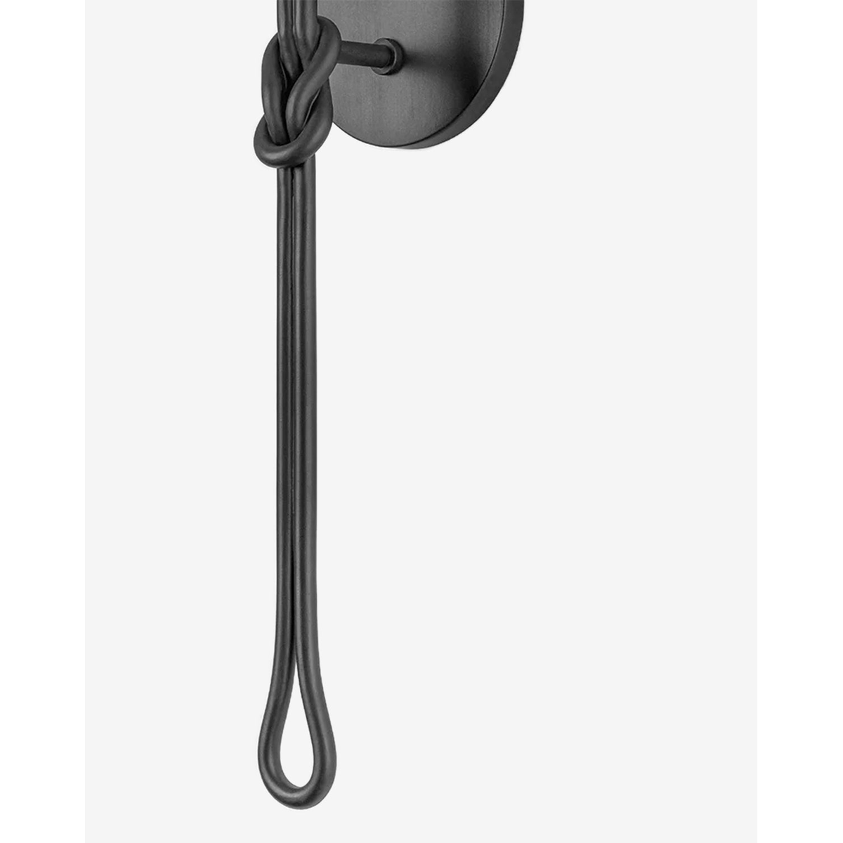 Alburgh Sconce - Knotted Iron Torch Wall Sconce with White Bell Shade